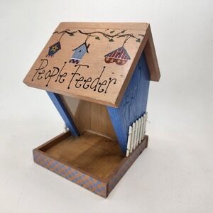 Custom Hand Painted Wild Bird Feeder House 9.5" Tall Free Standing